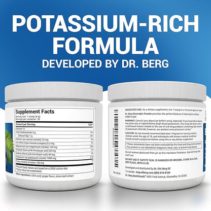 Dr. Berg Zero Sugar Hydration Keto Electrolyte Powder - Enhanced w/ 1000 mg of Potassium & Real Pink Himalayan Salt (NOT Table Salt) - Grape Flavor Hydration Drink Mix Supplement - 50 Servings