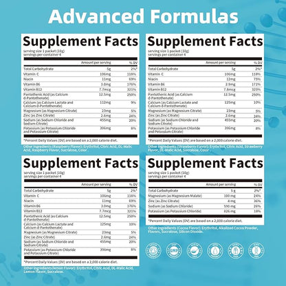 Electrolytes Powder No Sugar & 0 Calorie, Electrolytes Drink Mix, Variety Hydration Packets with Vitamins for Rapid Hydration, Endurance & Energy Support, Non-GMO, Vegan (16 Sticks)