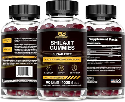 Shilajit Gummies – Pure Himalayan Shilajit for Men & Women, Energy, Brain Health, Immunity Support, Sugar-Free, 90 Gummies (45-Day Supply)