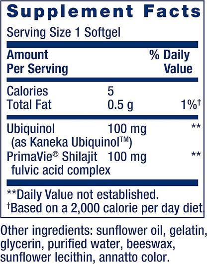 Life Extension Super Ubiquinol CoQ10 with Enhanced Mitochondrial Support, ubiquinol CoQ10, shilajit, potent heart health & cellular energy production support, ultra-absorbable, gluten-free, 60 softgel