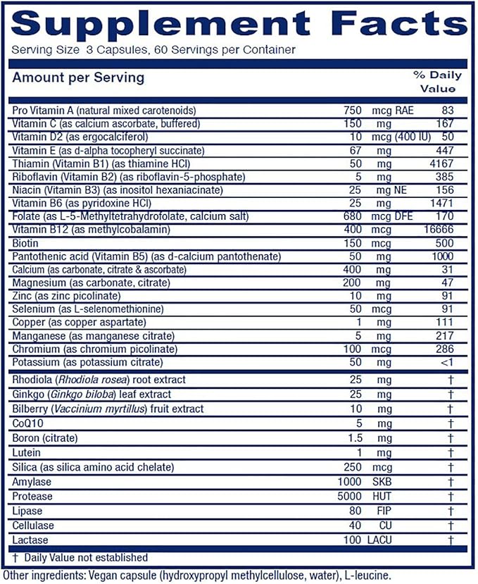 Vitanica, Senior Symmetry, 65 Years and Up Multivitamins and Minerals, Vegan, 180 Capsules