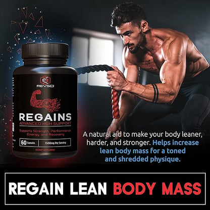 HGH Supplements for Men & Women - Regains Natural Anabolic Muscle Growth Building & Human Growth Hormone for Men, Muscle Builder for Men, Muscle Recovery Post Workout Supplement, 240 Protein Pills