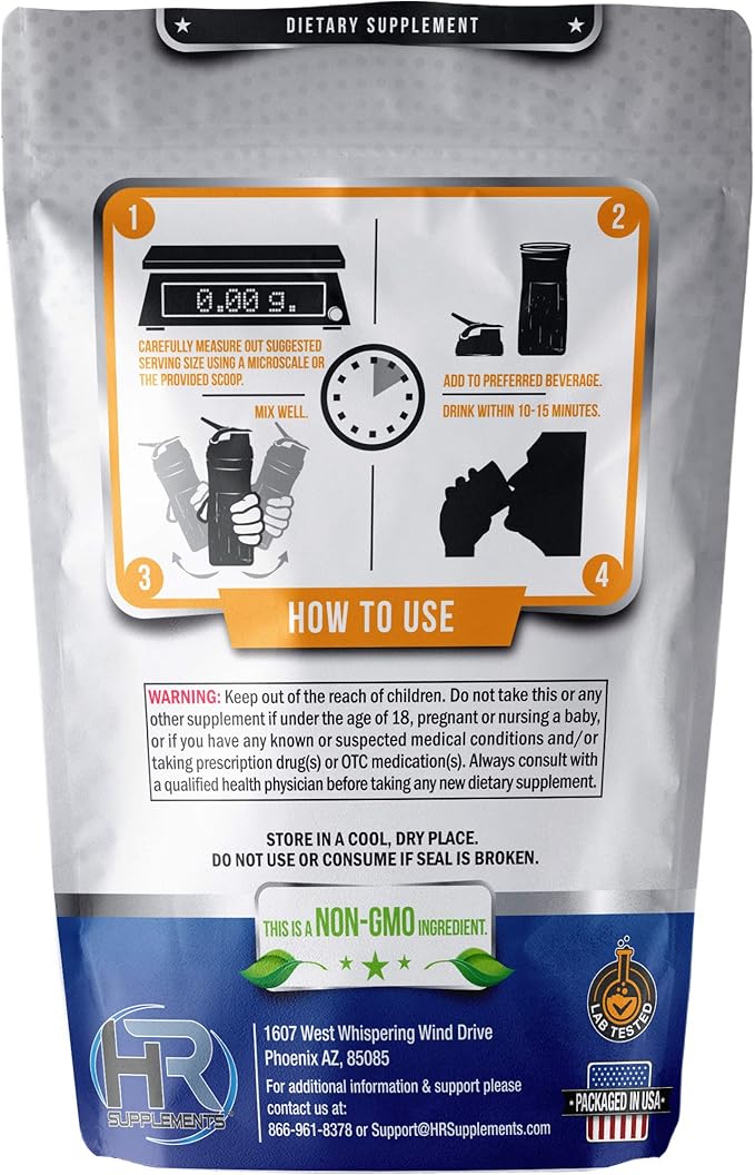 HR Supplements L-Citrulline DL-Malate 2:1 Powder, 500 Grams (1.1 Lbs), Unflavored, Lab-Tested, Scoop Included