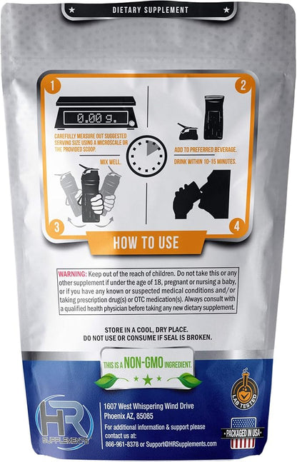 HR Supplements L-Citrulline DL-Malate 2:1 Powder, 500 Grams (1.1 Lbs), Unflavored, Lab-Tested, Scoop Included