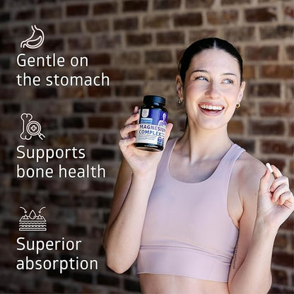 N1N Premium Magnesium Complex - High Absorption Magnesium Supplement for Women and Men to Support Regularity and Bone Health- 120 Veggie Capsules