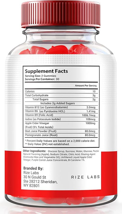 Trinity Keto+ACV Gummies for Advanced Weight Loss, All Natural Apple Cider Vinegar Supplement, 500 mg (60 Gummies)