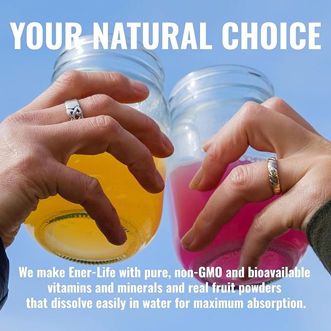 Ener-C Sugar Free Lemon Ginger Multivitamin Drink Mix, 1000mg Vitamin C, Non-GMO, Vegan, Real Fruit Juice Powders, Natural Immunity Support, Electrolytes, Gluten Free, 1-Pack of 30