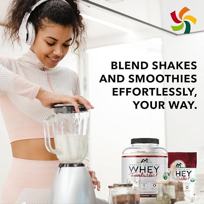 Whey Fantastic Unflavored - 100% Natural Grass Fed Whey Protein Powder - Unique 3-Whey Blend of Whey Isolate, Concentrate & Hydrolysate Provides 25g of Protein per Serving - 5lb - 75 Servings