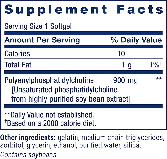 Life Extension HepatoPro, polyunsaturated phosphatidylcholine, 900 mg, Supports a Healthy Liver and detoxification, Protects Against oxidative Stress, Gluten-Free, Non-GMO, 60 softgels