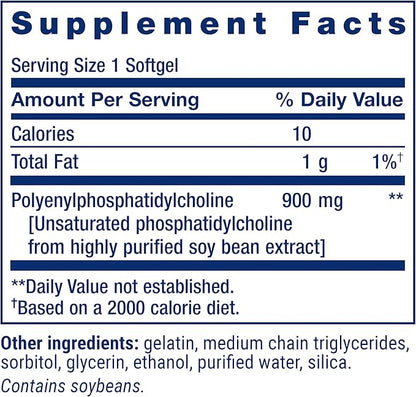 Life Extension HepatoPro, polyunsaturated phosphatidylcholine, 900 mg, Supports a Healthy Liver and detoxification, Protects Against oxidative Stress, Gluten-Free, Non-GMO, 60 softgels