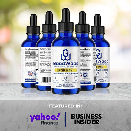GoodWood - Male Liquid Drops - Increases Stamina and Size - Improves Energy, Drive, and Power - for Men Ages 30, 40, 50, 60+ - Made with 8 Herbs and Organic - One Pack