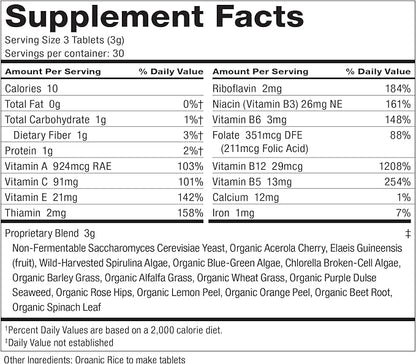 Dr. Schulze's Superfood 100 | Vitamin & Mineral Herbal Concentrate | Dietary Supplement | Daily Nutrition & Increased Energy | Gluten-Free & Non-GMO | Vegan & Organic | 90 Tabs