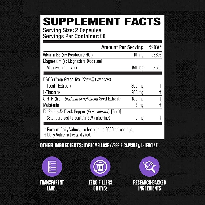 Jacked Factory Lean PM Night Time Fat Burner, Sleep Aid Supplement, & Appetite Suppressant for Men and Women - 120 Stimulant-Free Veggie Weight Loss Diet Pills