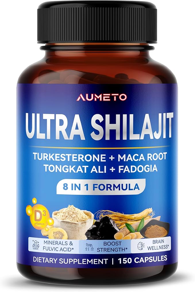 Himalayan Shilajit Supplement - Enhanced Formula with Turkesterone, Maca Root, Tongkat Ali, Fadogia - Rich in Trace Minerals & Fulvic Acid for Male Vitality
