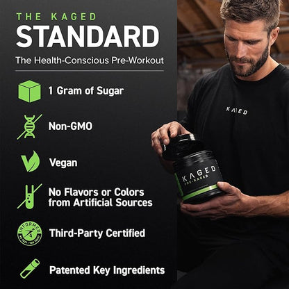 Kaged Original Pre Workout Powder | Krisp Apple | Pre-Kaged | Formulated with Creatine, Beta Alanine, Pure Caffeine | 20 Servings