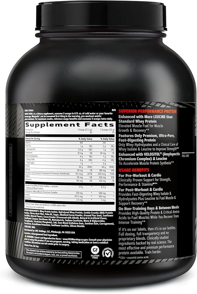 GNC AMP Wheybolic Whey Protein Powder Isolate with BCAA | Targeted Muscle Building and Workout Support Formula | Gluten Free | Chocolate Mint| 25 Servings