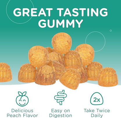 Chapter One Magnesium Gummies, Great Tasting Magnesium for Kids, Calm Kids Magnesium, Magnesium Gummies for Women and Men, Certified Kosher (Peach)