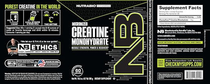 NutraBio Pure Creatine Monohydrate Powder Supplement, Unflavored, (300 g) - Supports Bulk Muscle Energy, Recovery, and Strength - HPLC Tested Pure Grade Creatine Powder Supplement for Men and Women