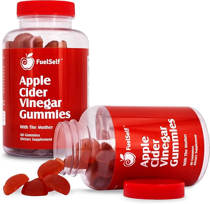 Apple Cider Vinegar Gummy Vitamins with The Mother, 1 Pack, 60 Count :: Metabolism Management, Immunity, Detox :: Vegan, Gluten-Free, Vitamin B6, B12, Pomegranate, Beet Root