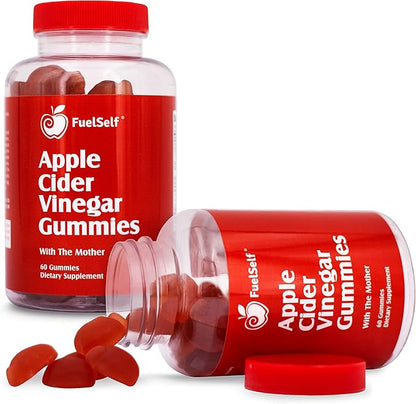 Apple Cider Vinegar Gummy Vitamins with The Mother, 1 Pack, 60 Count :: Metabolism Management, Immunity, Detox :: Vegan, Gluten-Free, Vitamin B6, B12, Pomegranate, Beet Root