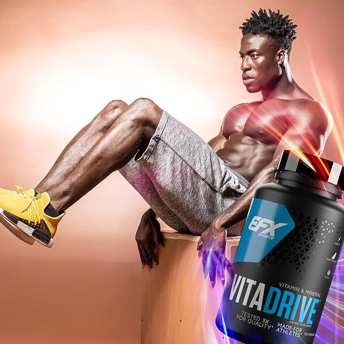 EFX Sports Vita Drive | Multivitamin Formulated for Athletes | Complex of Vitamins, Minerals, Micronutrients, & Antioxidants | 30 Servings, 120 Capsules