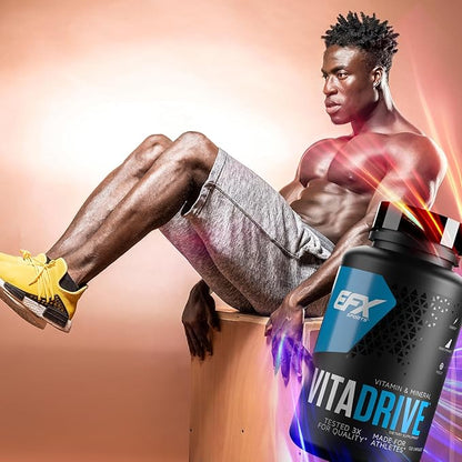 EFX Sports Vita Drive | Multivitamin Formulated for Athletes | Complex of Vitamins, Minerals, Micronutrients, & Antioxidants | 30 Servings, 120 Capsules