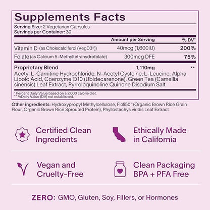 Fertility + Egg Health | Fertility Booster | Ovarian Health, Egg Quality, Ovulation & Healthy Conception Support | CoQ10, Folate + Key Ingredients | Science-Backed Women’s Supplement, 60 Ct
