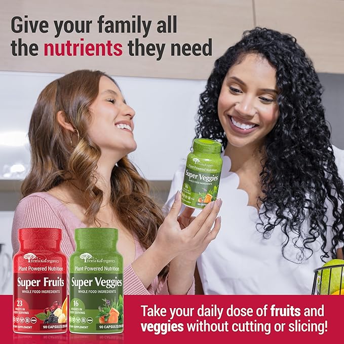 Júce Original Formula - Organic Super Fruit & Veggies Supplement - Gluten/Gelatin Free, Soy Free & Vegan- Reds & Greens Superfood Capsules- 23 Fruits & 16 Vegetables (180 Count)