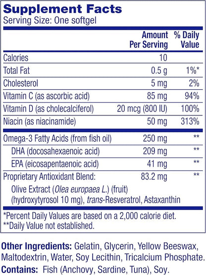 One A Day Age Factor Cell Defense-Cell Health Supplement to Support Healthy Aging Journey, Cell Health Support for Adults, with Olive Polyphenols, Resveratrol, Vitamin B3 (Niacinamide), 30 Softgels