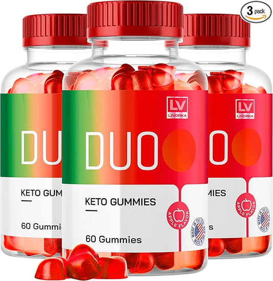 (3 Pack) Duo Keto ACV Gummies, Duo, Duo Gummies, Duo Keto, Duo Keto Gummies, Apple Cider Vinegar Gummies, Keto Duo ACV Gummies Advanced Formula 1050MG, 180 Gummys for 3 Months