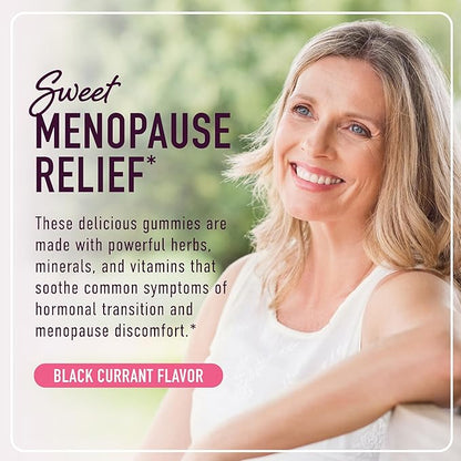 Menopause Support Gummies | Hormone Balance Relief for Hot Flashes, Night Sweats, Mood Swings, & Bloating | with Phytoestrogen Soy Extract, Vitamin D3, PABA, Biotin | Vegetarian, Gluten-Free | 60ct.