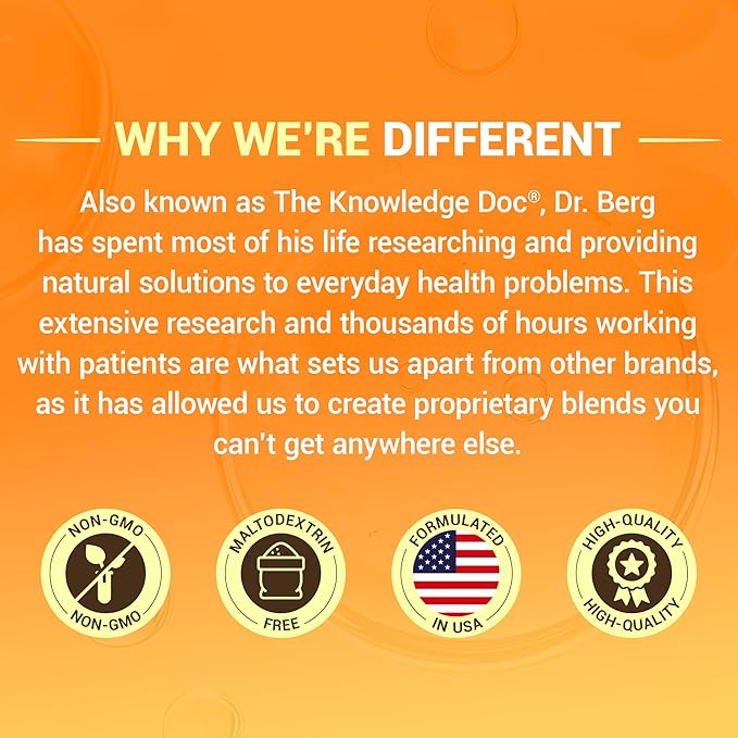 Dr. Berg D3 K2 Vitamin 5000 IU w/MCT Powder - Includes 50 mcg MK7 Vitamin K2, Purified Bile Salts, Zinc & Magnesium for Ultimate Absorption - K2 D3 Vitamin Supplement - 60 Capsules
