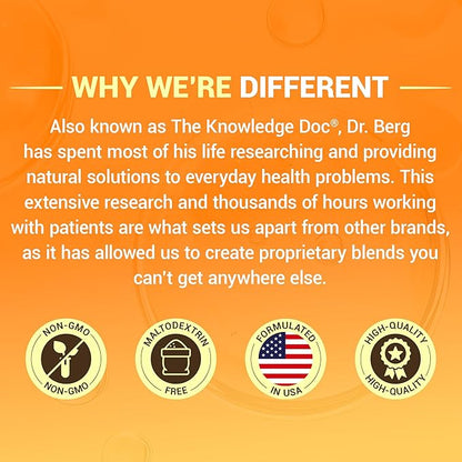 Dr. Berg D3 K2 Vitamin 5000 IU w/MCT Powder - Includes 50 mcg MK7 Vitamin K2, Purified Bile Salts, Zinc & Magnesium for Ultimate Absorption - K2 D3 Vitamin Supplement - 60 Capsules