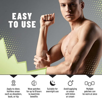 Post Workout Muscle Recovery Patches with Vitamin C - 36 Patches for Active Lifestyle Support, Helps Soothe and Refresh After Exercise, Convenient and Easy-to-Use for Men and Women