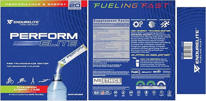 EndurElite Perform Elite- Pre Workout Powder Supplement- Pre-Workout for Endurance Athletes- 20 Serving Bag- Champion Cherry Lime