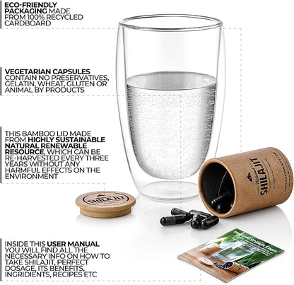 NATURAL SHILAJIT Capsules (1-2 Months Supply) - 60 Count - Shilajit for Men & Women with Fulvic Acid & Trace Minerals, Plant Based Nutrients for Energy, Immune Support & Vitality