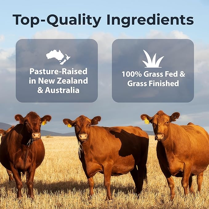 Ultimate 100% Grass Fed Beef Organs Supplement Supports Energy & Whole Body Wellness* with a Complex of Desiccated Beef Liver, Heart, Kidney, Pancreas & Spleen. Pesticide Free & Non-GMO, 180 Capsules