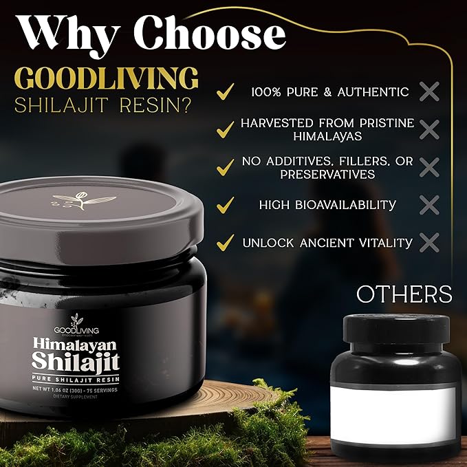 Shilajit Resin – Pure Himalayan Shilajit for Energy, Strength & Immune Support - 85+ Minerals, 75% Fulvic Acid - High Potency, Lab-Tested Pure Shilajit Supplement for Men & Women (30g)