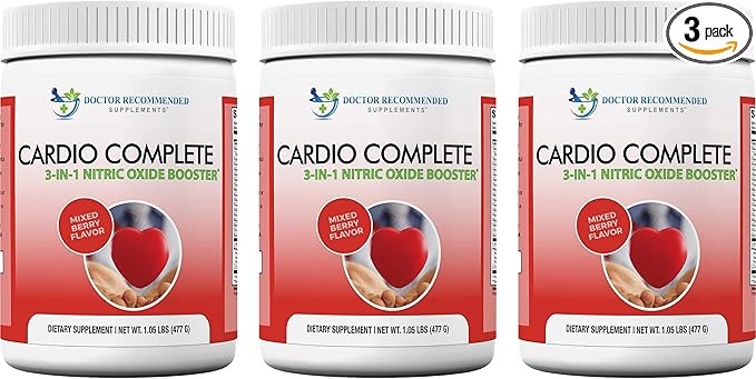 Cardio Complete - Heart Health Support Powder Supplement - 3-in-1 Nitric Oxide Booster with 5,000 L-Arginine, 1,000mg L-Citrulline, and Hawthorn Berry