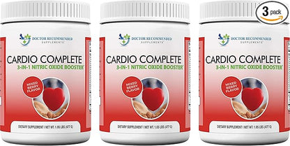 Cardio Complete - Heart Health Support Powder Supplement - 3-in-1 Nitric Oxide Booster with 5,000 L-Arginine, 1,000mg L-Citrulline, and Hawthorn Berry