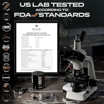 Pure Himalayan Shilajit Resin - Gold Grade High Potency with 75% Fulvic Acid and 85+ Trace Minerals for Energy Boost & Immune Support for Men & Women. U.S. Lab Tested - 40gr (80 Servings) (1)