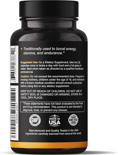 Natgrown Organic Maca Root Powder Capsules 1500 mg with Black + Red + Yellow Peruvian Maca Root Extract Supplement for Men and Women - Vegan Pills