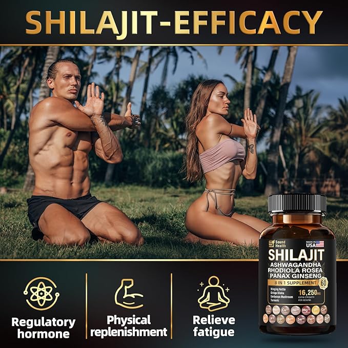 Wild Organic Irish Sea Moss and Shilajit - 8000mg Sea Moss, 10000mg Shilajit, Ashwagandha 2000mg, Ginseng, Vitamin C, Vitamin D3, Black Seed Oil - 2 Bottles of 60 Capsules