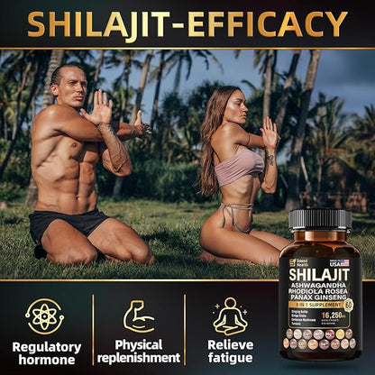 Wild Organic Irish Sea Moss and Shilajit - 8000mg Sea Moss, 10000mg Shilajit, Ashwagandha 2000mg, Ginseng, Vitamin C, Vitamin D3, Black Seed Oil - 2 Bottles of 60 Capsules