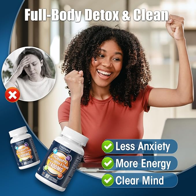 45 in 1 Comprehensive Liver Detox, Zeolite Detox Heavy Metal Detox Full Body Detox Milk Thistle Liver Detox, 100% Natural Maximum Absorption, Energy Immune Support 60 Capsule-Blue023