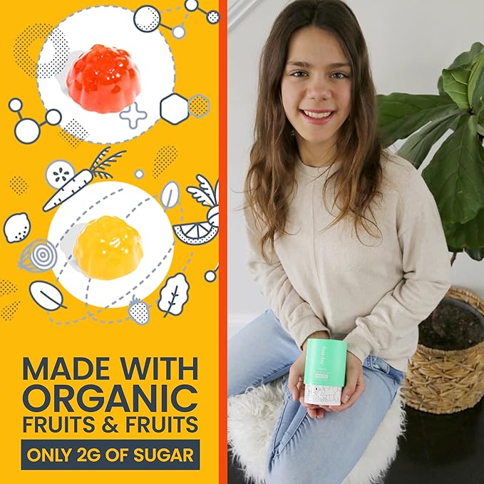 FIRST DAY Multivitamin Gummies Bundle for Women & Teens – Vitamins A, B, C, D & K + Folate, Magnesium, Zinc, Biotin & More – Made w/Organic Fruits & Veggies, Only 2g Sugar – 2-Pk, 30 Day Supply Each