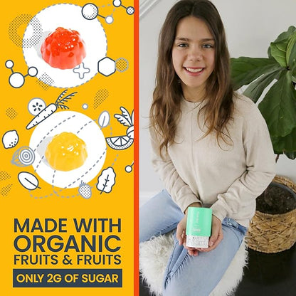 FIRST DAY Multivitamin Gummies Bundle for Women & Teens – Vitamins A, B, C, D & K + Folate, Magnesium, Zinc, Biotin & More – Made w/Organic Fruits & Veggies, Only 2g Sugar – 2-Pk, 30 Day Supply Each