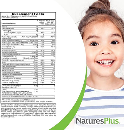 Natures Plus Animal Parade Gold Children's Liquid Multivitamin - 16 fl oz, Pack of 2 - Natural Tropical Berry Flavor - Gluten Free, Vegan - 64 Total Servings