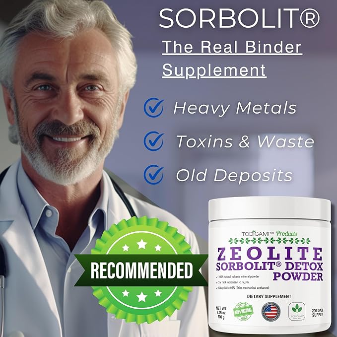 Sorbolit Zeolite Detox Powder - 7.05oz Clinoptilolite Zeolite Powder Sorbolit- 1-2 µm Zeolite Clinoptilolite Powder Supplement for Liver Detox - 200 Days Supply
