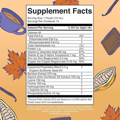 MaryRuth Organics Collagen Booster Liposomal | Sugar Free | Liquid Collagen Booster with Vitamin C, E, Zinc, Copper & Silica | Skin Care & Joint Support | Vegan | Non-GMO | Gluten Free | 14 Servings